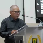 Heri Antoni saat menyampaikan laporan Komisi III DPRD Kabupaten Sukabumi terkait Raperda LP2B di Rapat Paripurna Jumat (17/3/2023). (Sumber : Istimewa